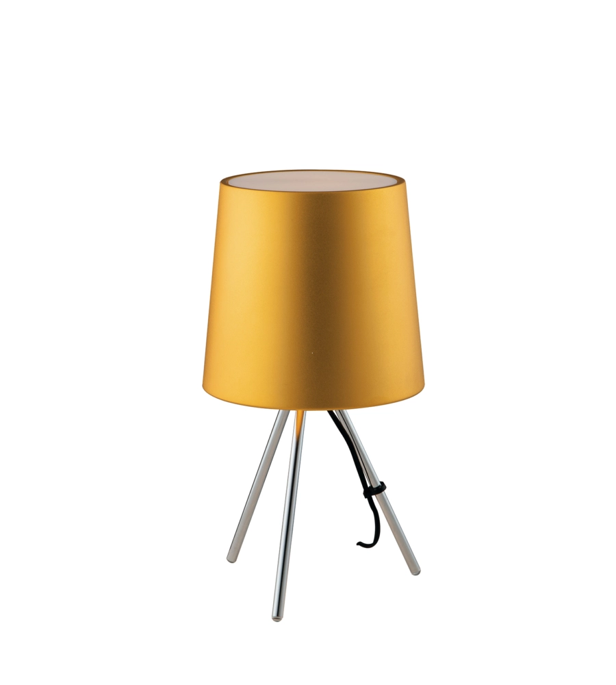 LUME "MARLEY" IN METALLO E ALLUMINIO ORO, H 43,5 CM